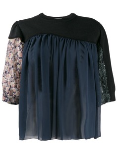 Kolor расклешенная блузка контрастного дизайна