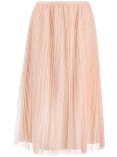 Red Valentino сетчатая юбка миди в горох