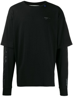 Off-White многослойная футболка с принтом