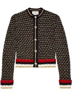 Gucci кардиган с люрексом с полоской Web
