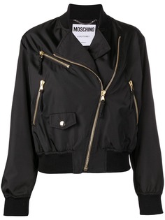Moschino куртка-бомбер с логотипом
