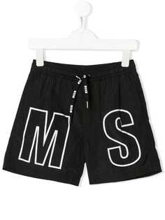 Msgm Kids шорты для плавания с принтом