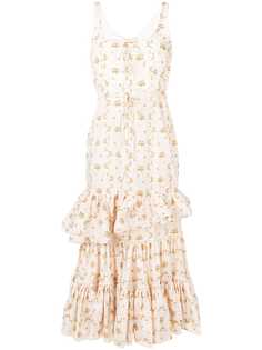 Brock Collection ярусное платье с цветочным принтом