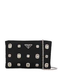 Prada клатч с металлическим логотипом