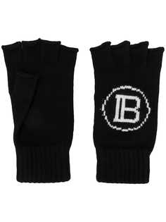 Balmain вязаные перчатки-митенки с логотипом