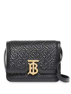 Burberry стеганая мини-сумка с монограммой TB