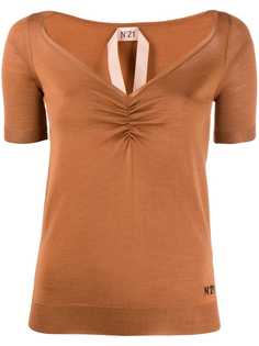 Nº21 трикотажный топ с V-образным вырезом