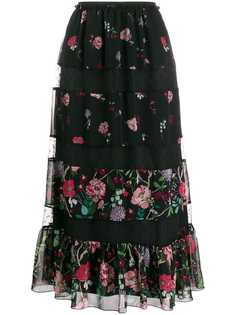 Red Valentino юбка миди Cherry Blossom с принтом
