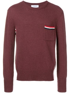 Thom Browne свободный пуловер вязки интарсия с полосками RWB