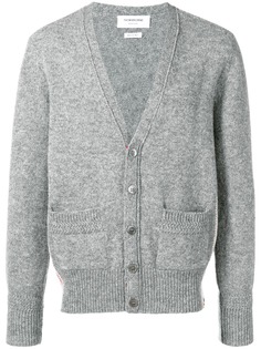 Thom Browne свободный кардиган с V-образным вырезом и полосками вязки интарсия