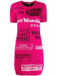 Love Moschino платье мини вязки интарсия