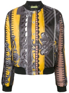 Versace Jeans куртка-бомбер с миксом принтов
