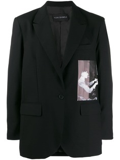 Yuiki Shimoji блейзер оверсайз с графичным принтом