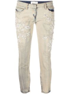 Faith Connexion укороченные джинсы с вышивкой