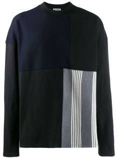 Jil Sander толстовка со вставкой в полоску