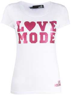 Love Moschino футболка с логотипом и блестками