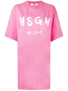 MSGM футболка оверсайз с логотипом