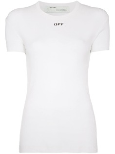 Off-White футболка с вышитым логотипом