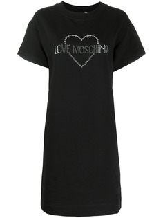 Love Moschino декорированное платье-футболка с логотипом