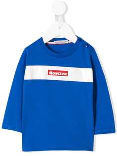 Moncler Enfant футболка с нашивкой-логотипом