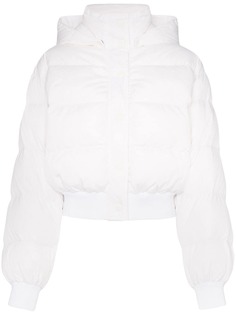 MSGM пуховик с капюшоном и логотипом