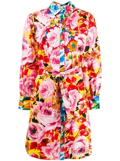 MSGM платье-рубашка с цветочным принтом