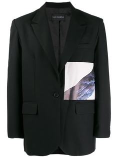 Yuiki Shimoji блейзер с нашивкой и принтом