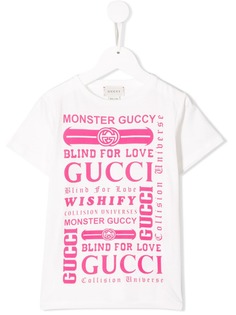 Gucci Kids футболка с принтом Logomania