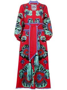 Yuliya Magdych платье-кимоно с вышивкой Poppies