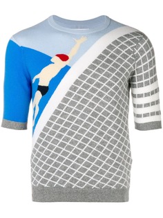 Thom Browne кашемировая футболка с 4 полосками
