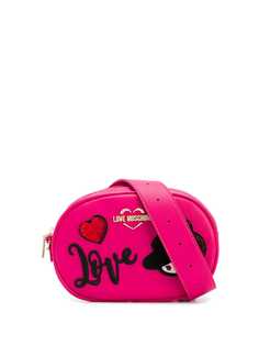 Love Moschino поясная сумка с нашивкой-логотипом