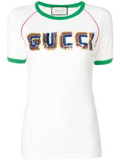 Gucci футболка с аппликацией логотипа