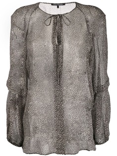 Luisa Cerano полупрозрачная блузка с леопардовым принтом
