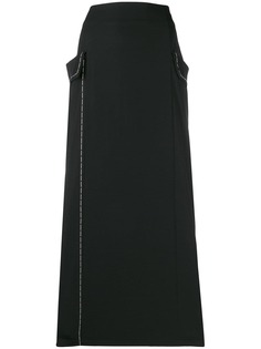 Yohji Yamamoto Pre-Owned юбка макси 2000-х годов с контрастной строчкой