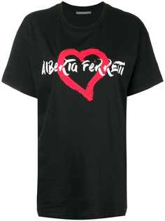 Alberta Ferretti футболка с принтом сердца и логотипа
