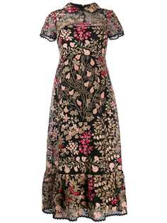 RED Valentino платье с цветочной вышивкой
