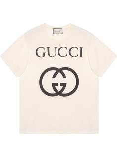 Gucci футболка в стиле оверсайз с логотипом