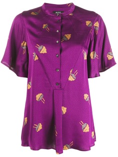 A.P.C. топ на пуговицах с принтом