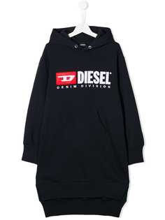 Diesel Kids платье с капюшоном и логотипом