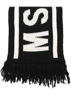 Msgm Kids шарф с логотипом вязки интарсия