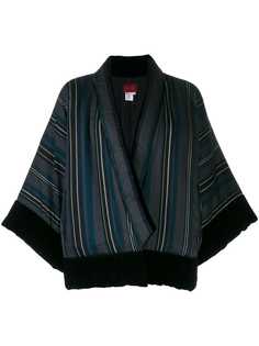 Kenzo Pre-Owned полосатый жакет асимметричного кроя