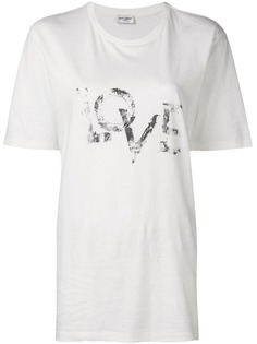 Saint Laurent футболка с принтом Love
