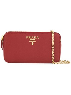 Prada клатч с бляшкой с логотипом