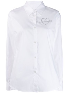 Love Moschino рубашка с логотипом с кристаллами