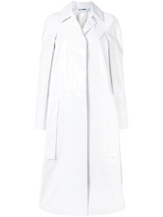 Jil Sander длинный плащ с лакированным эффектом