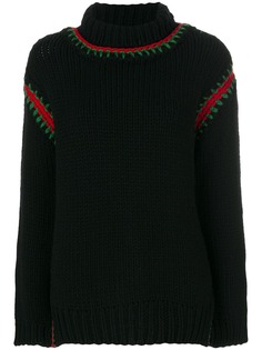Moncler Grenoble свитер с высоким воротником и вышивкой