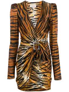 Alexandre Vauthier платье мини с тигровым принтом