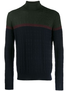Corneliani свитер в стиле колор-блок с высоким воротником