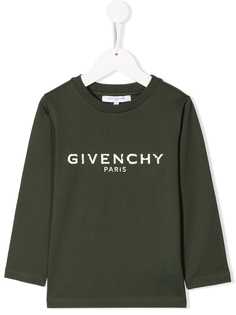 Givenchy Kids футболка с логотипом и эффектом потертости