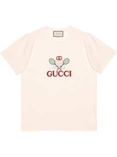 Gucci футболка оверсайз с вышивкой Gucci Tennis